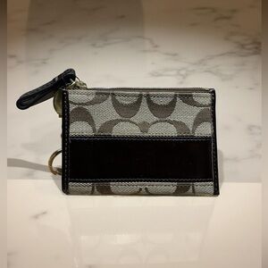 Coach Vintage Mini Keychain Card Wallet Brown and Tan.